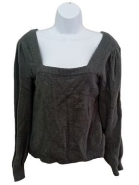 Women’s Square Neck Knit Sweater - Charcoal